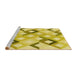 Sideview of Machine Washable Transitional Bold Yellow Rug, wshpat1494yw