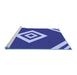 Sideview of Machine Washable Transitional Cobalt Blue Rug, wshpat1495blu
