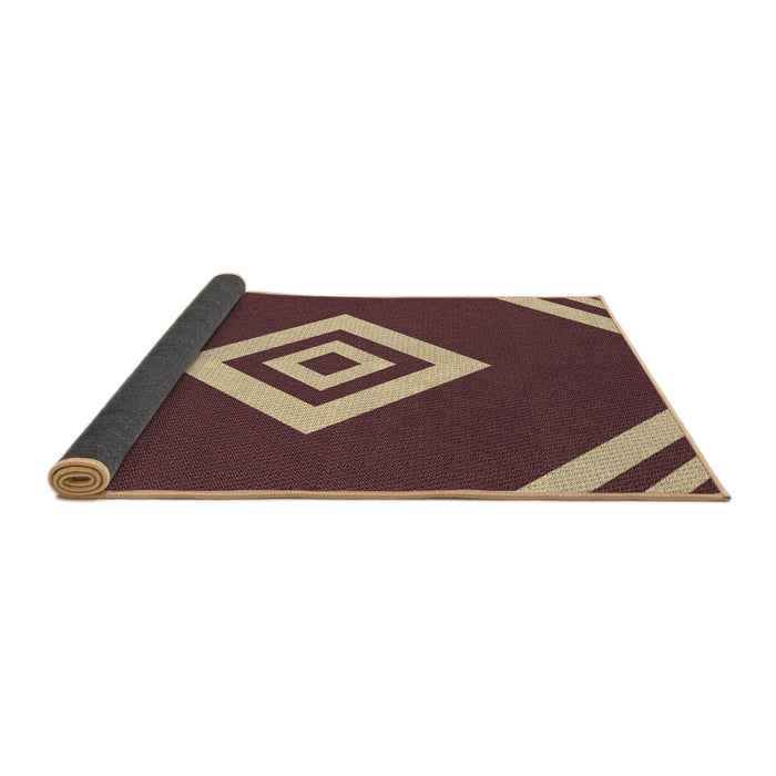 Thickness of Patterned Orange Salmon Pink Rug, pat1495brn