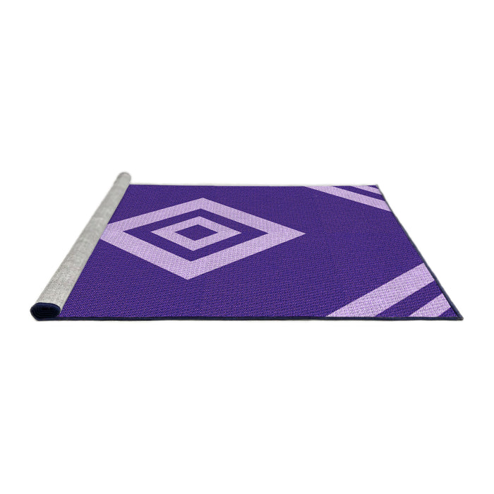 Sideview of Machine Washable Transitional Purple Rug, wshpat1495pur