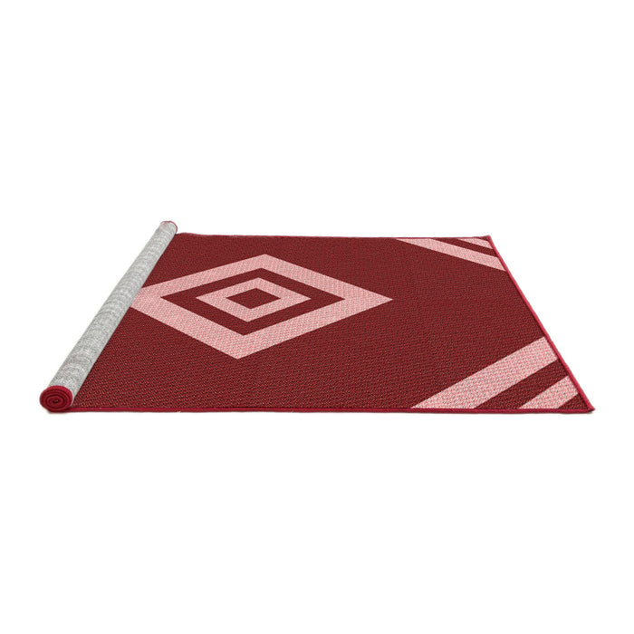 Sideview of Machine Washable Transitional Red Rug, wshpat1495rd