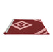 Sideview of Machine Washable Transitional Red Rug, wshpat1495rd