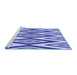 Sideview of Machine Washable Transitional Blue Rug, wshpat1496blu