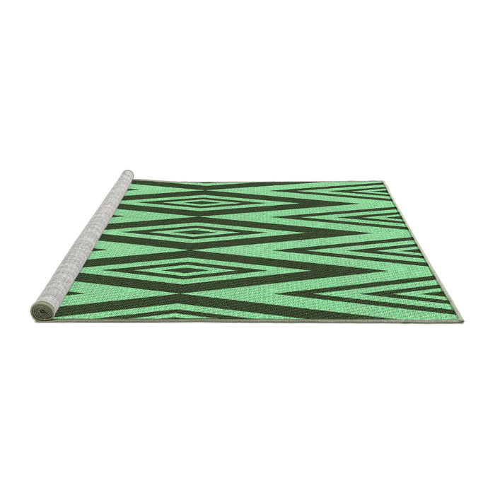 Sideview of Machine Washable Transitional Medium Forest Green Rug, wshpat1496grn