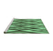 Sideview of Machine Washable Transitional Medium Forest Green Rug, wshpat1496grn