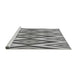 Sideview of Machine Washable Transitional Platinum Silver Gray Rug, wshpat1496gry