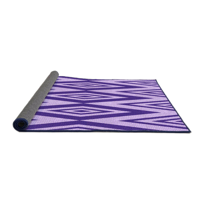 Thickness of Patterned Mauve Purple Rug, pat1496pur