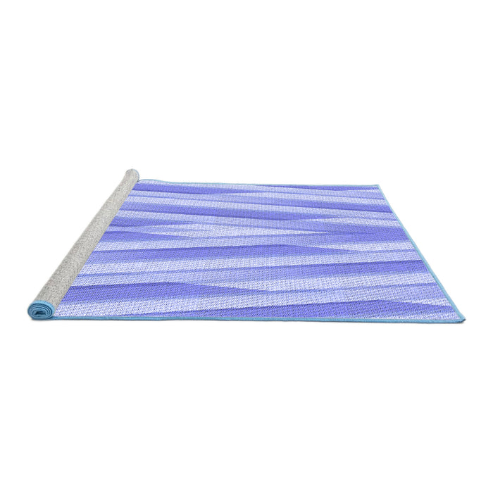 Sideview of Machine Washable Transitional Light Slate Blue Rug, wshpat1497blu