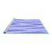 Sideview of Machine Washable Transitional Light Slate Blue Rug, wshpat1497blu