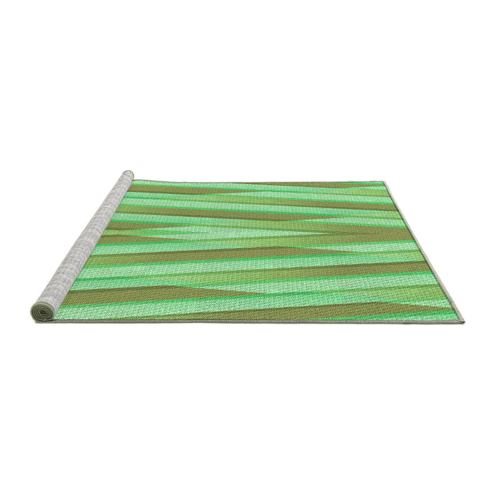 Sideview of Machine Washable Transitional Jade Green Rug, wshpat1497grn