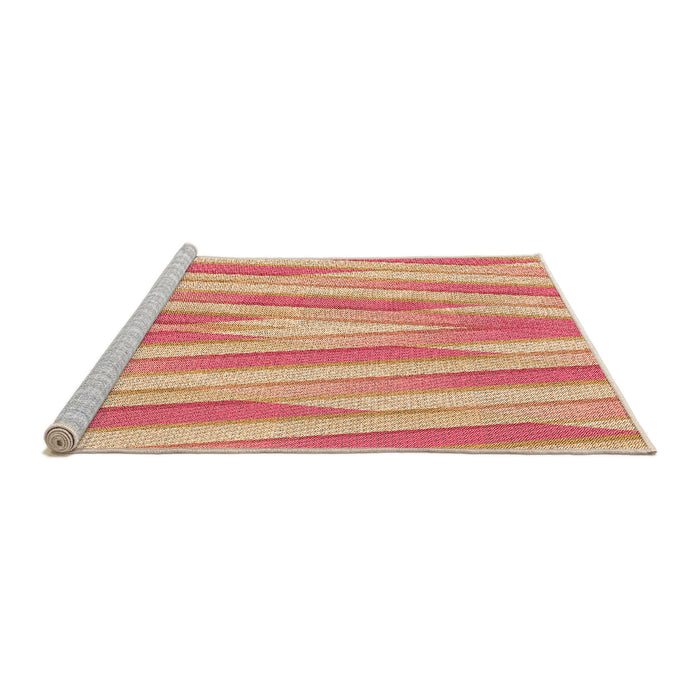 Sideview of Machine Washable Transitional Orange Rug, wshpat1497org