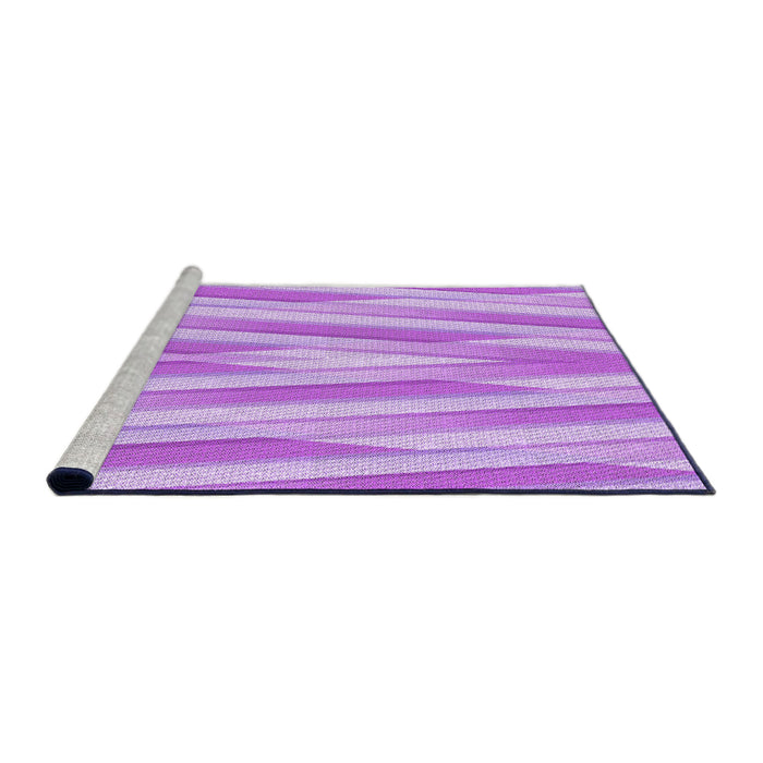 Sideview of Machine Washable Transitional Bright Neon Pink Purple Rug, wshpat1497pur