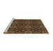 Sideview of Machine Washable Transitional Night Red Rug, wshpat1498brn