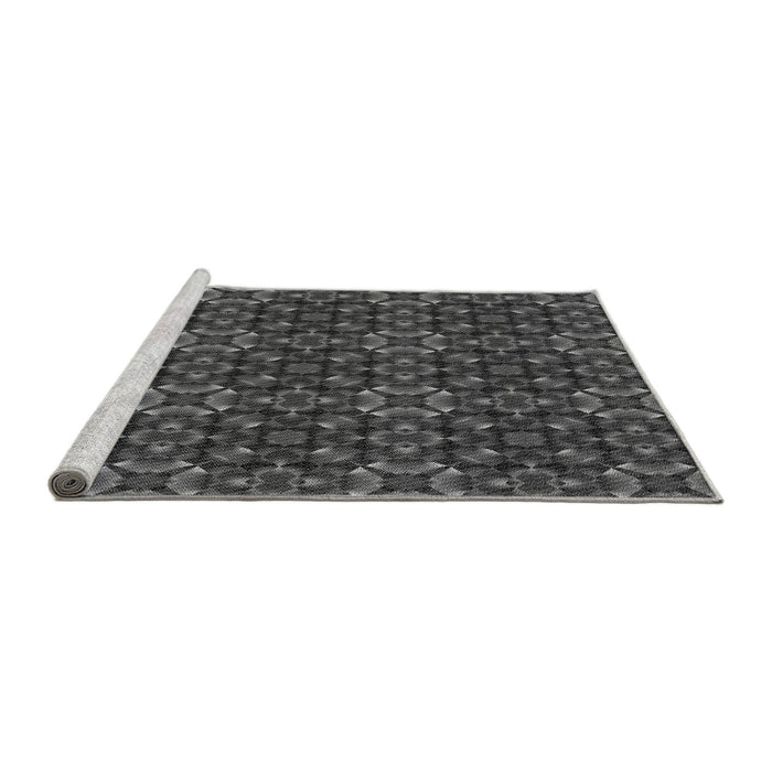 Sideview of Machine Washable Transitional Silver Gray Rug, wshpat1498gry