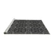 Sideview of Machine Washable Transitional Silver Gray Rug, wshpat1498gry