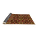 Thickness of Patterned Saffron Red Rug, pat1498org