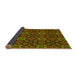 Thickness of Patterned Dark Yellow Green Rug, pat1498yw