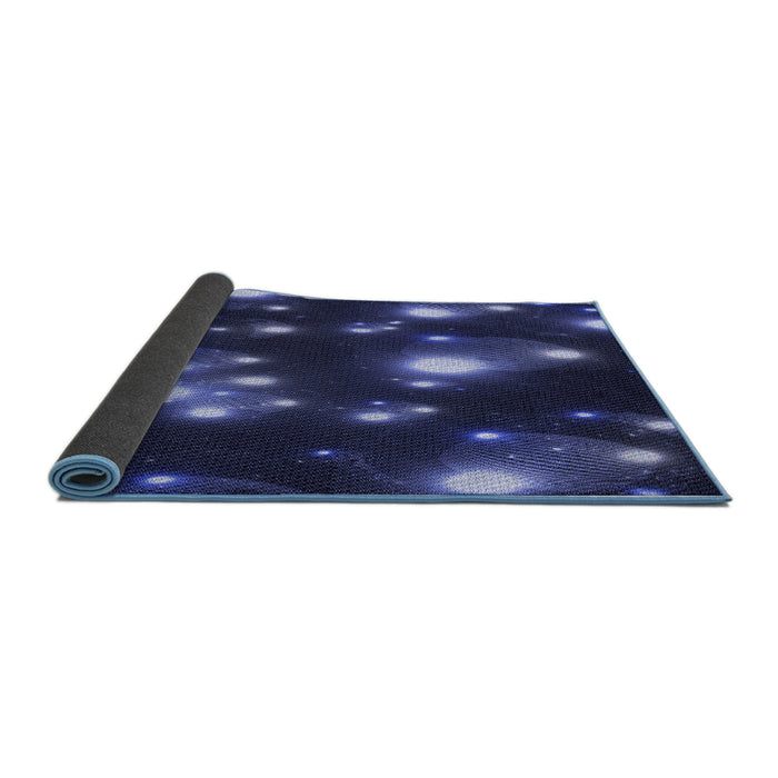 Thickness of Patterned Night Blue Rug, pat15blu