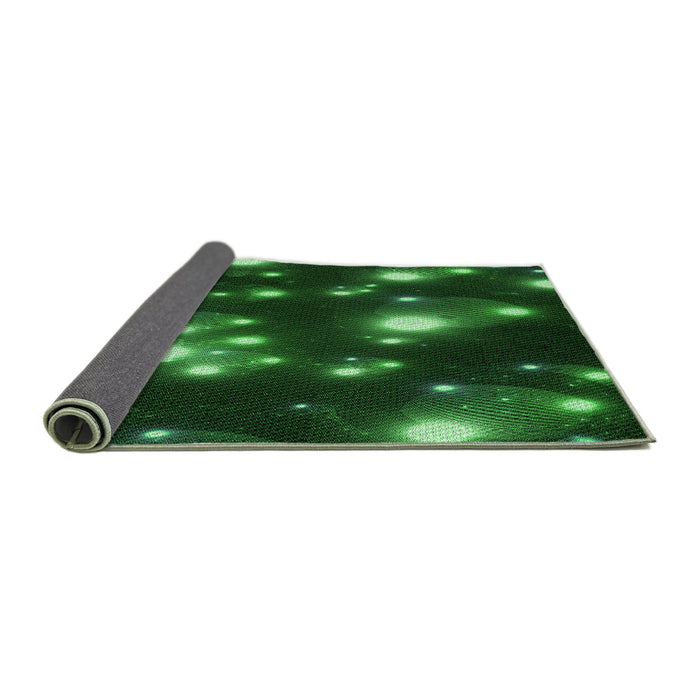 Thickness of Patterned Dark Forest Green Rug, pat15grn