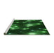 Sideview of Machine Washable Transitional Dark Forest Green Rug, wshpat15grn