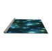 Sideview of Machine Washable Transitional Deep Teal Green Rug, wshpat15lblu