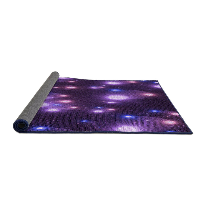 Thickness of Patterned Dark Orchid Purple Rug, pat15pur