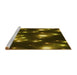 Sideview of Machine Washable Transitional Dark Yellow Green Rug, wshpat15yw