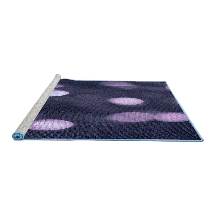 Sideview of Machine Washable Transitional Night Blue Rug, wshpat150blu