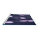 Sideview of Machine Washable Transitional Night Blue Rug, wshpat150blu