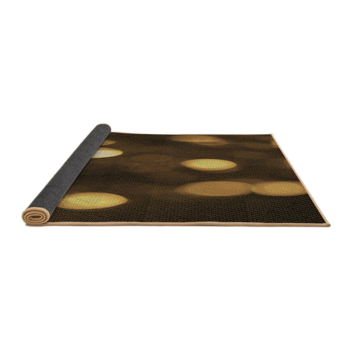 Thickness of Patterned Saddle Brown Rug, pat150brn