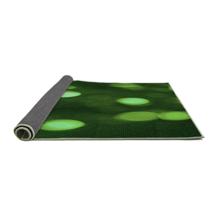 Thickness of Patterned Dark Forest Green Rug, pat150grn
