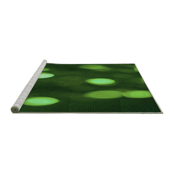 Sideview of Machine Washable Transitional Dark Forest Green Rug, wshpat150grn