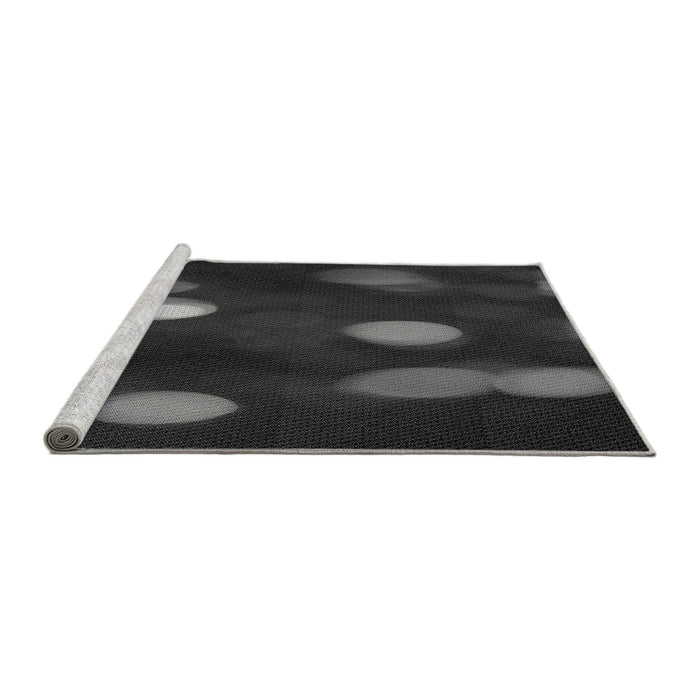 Sideview of Machine Washable Transitional Midnight Gray Rug, wshpat150gry