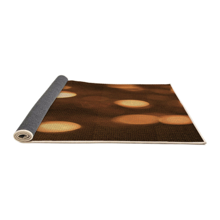 Thickness of Patterned Mahogany Brown Rug, pat150org