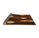 Thickness of Patterned Mahogany Brown Rug, pat150org