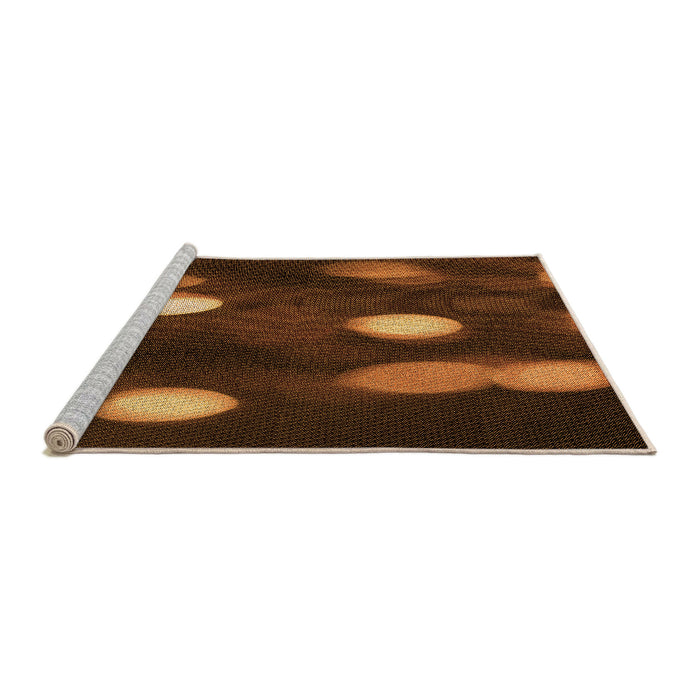 Sideview of Machine Washable Transitional Mahogany Brown Rug, wshpat150org