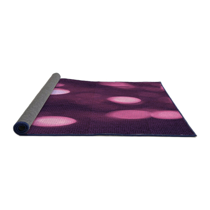 Thickness of Patterned Purple Lily Purple Rug, pat150pur