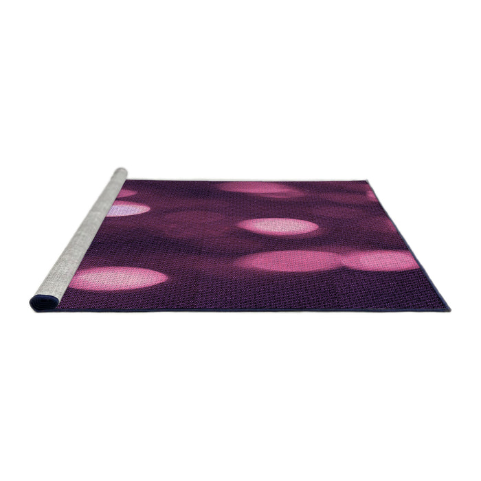 Sideview of Machine Washable Transitional Purple Lily Purple Rug, wshpat150pur
