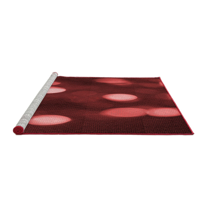 Sideview of Machine Washable Transitional Dark Red Rug, wshpat150rd