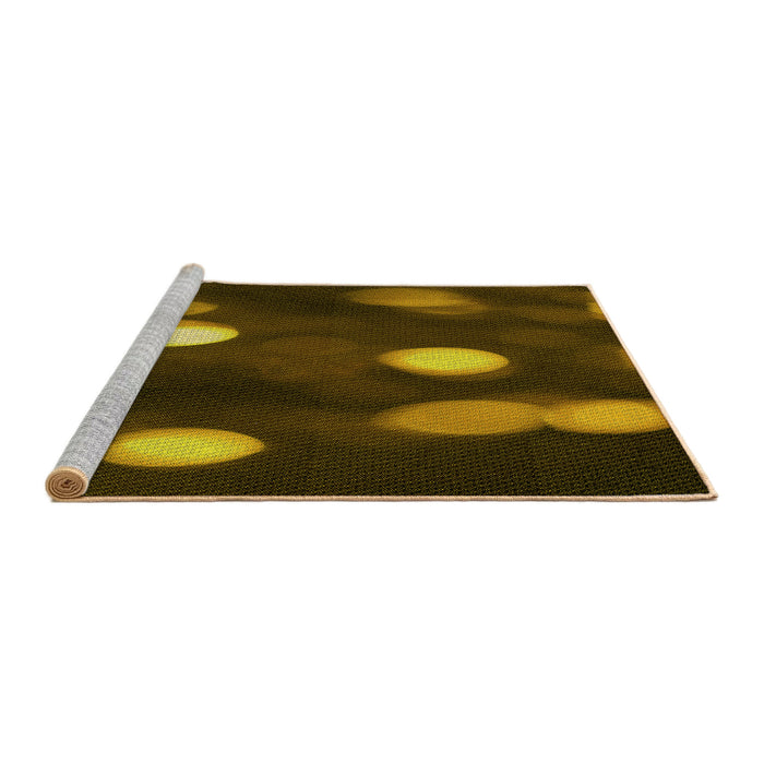 Sideview of Machine Washable Transitional Black Brown Rug, wshpat150yw