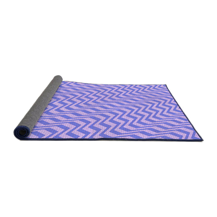 Thickness of Patterned Light Slate Blue Rug, pat1500pur