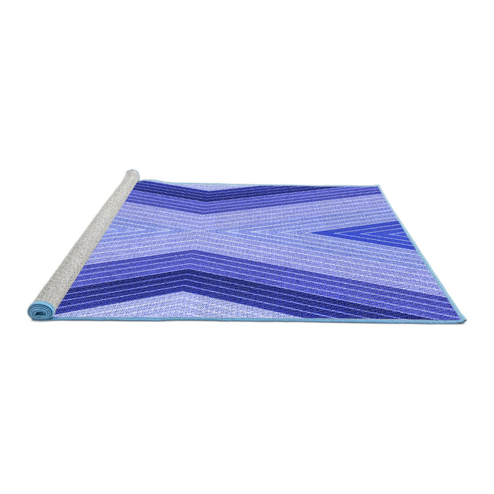 Sideview of Machine Washable Transitional Denim Blue Rug, wshpat1501blu