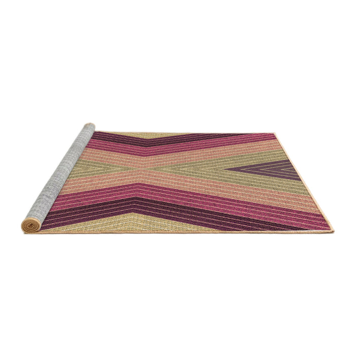 Sideview of Machine Washable Transitional Brown Sand Brown Rug, wshpat1501brn