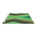 Sideview of Machine Washable Transitional Green Rug, wshpat1501grn