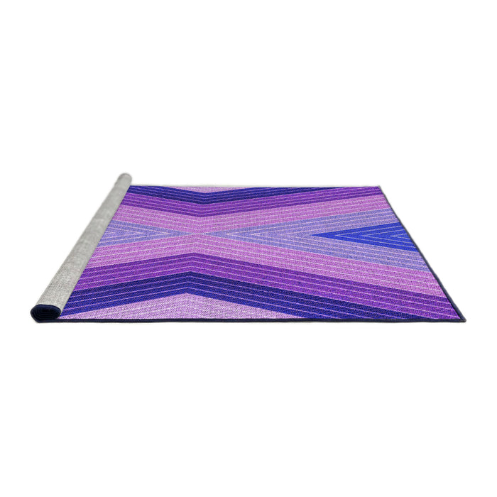 Sideview of Machine Washable Transitional Purple Plum Purple Rug, wshpat1501pur