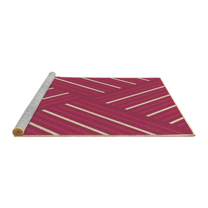 Sideview of Machine Washable Transitional Crimson Red Rug, wshpat1502brn
