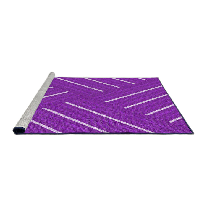 Sideview of Machine Washable Transitional Neon Purple Rug, wshpat1502pur