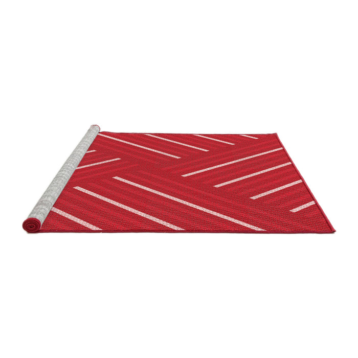 Sideview of Machine Washable Transitional Red Rug, wshpat1502rd