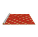 Sideview of Machine Washable Transitional Bright Orange Rug, wshpat1502yw