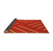 Thickness of Patterned Bright Orange Rug, pat1502yw